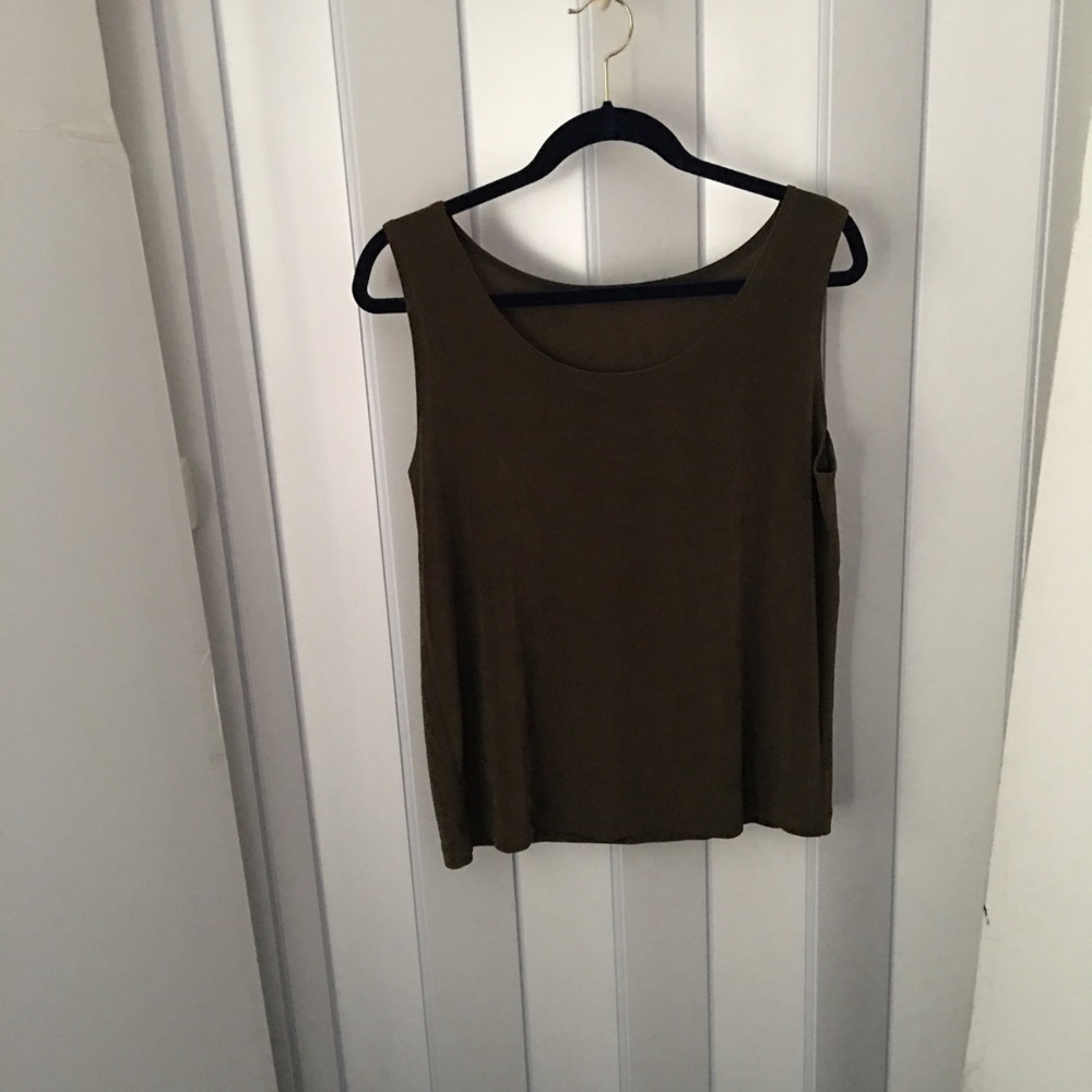 Slinky Brand Olive Green Tank Top Sz M
